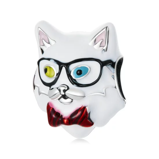 Pandora Style White Cat Charm - SCC2093