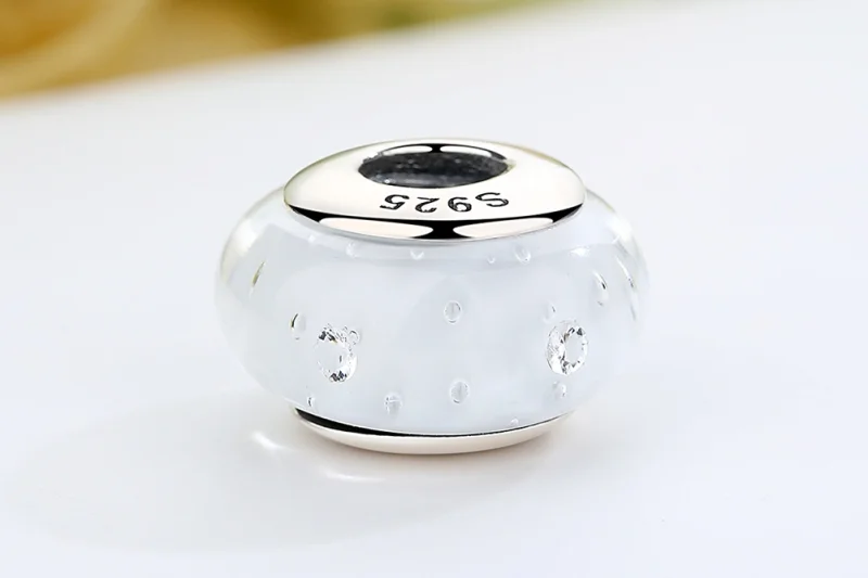 (image for) Pandora Style White Murano Glass Charm - SCZ002 - View 7