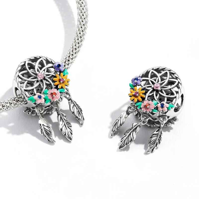 (image for) Pandora Style Wreath Dream Catcher Charm - BSC589 - View 3