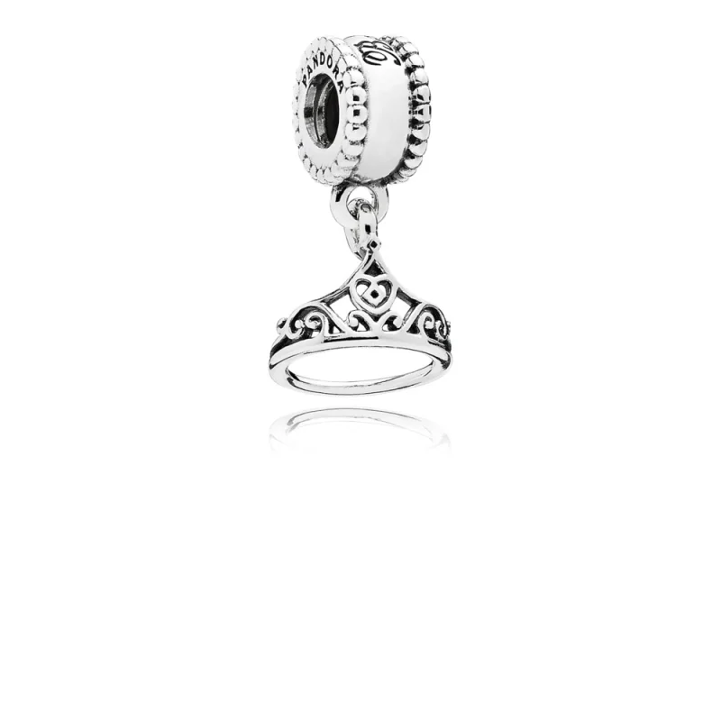 (image for) Disney Belle Tiara Silver Dangle - PANDORA - Product Image