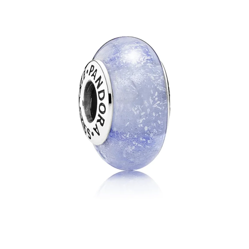 (image for) Disney Cinderella silver charm with blue fluorescent Murano glass - Product Image