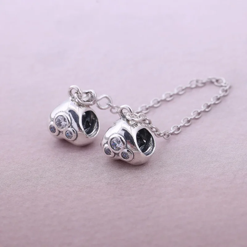 (image for) Disney, Heart of Mickey With Clear Cz Safety Chain - PANDORA - View 2