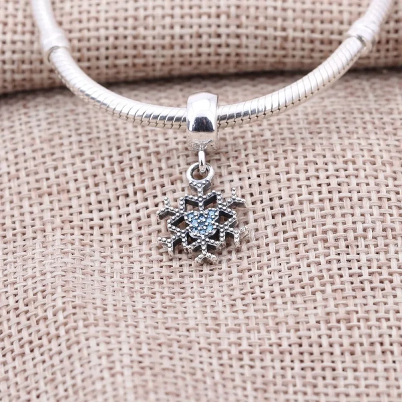 (image for) Disney, Mickey's Sparkling Snowflake Charm - PANDORA Dangle - View 2
