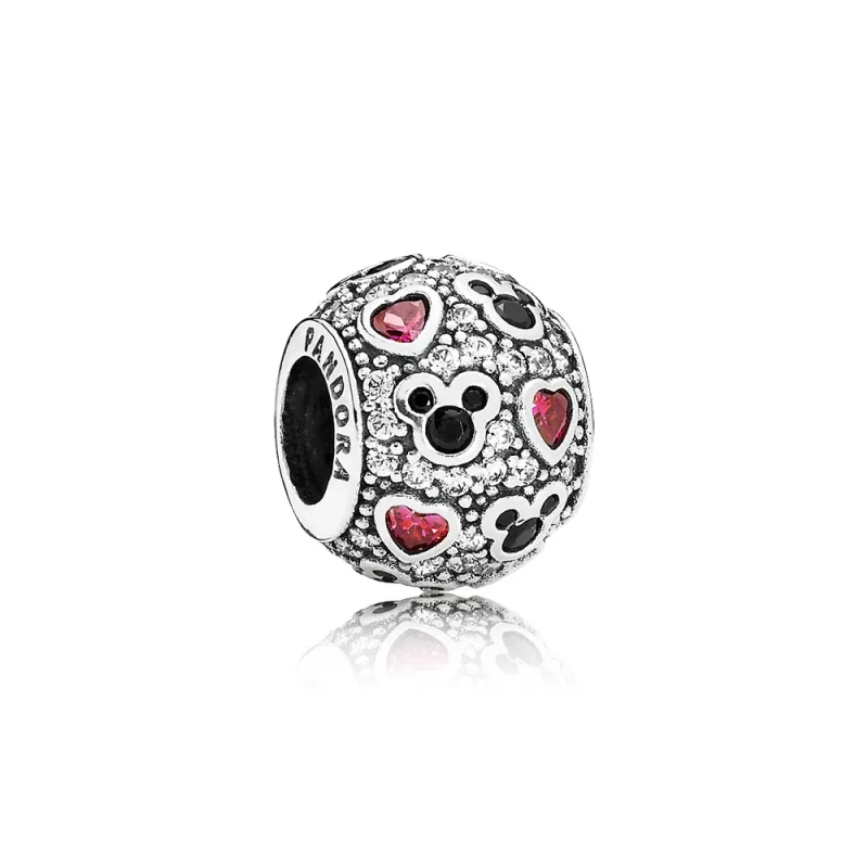 (image for) Disney, Sparkling Mickey & Hearts Charm - PANDORA - Product Image