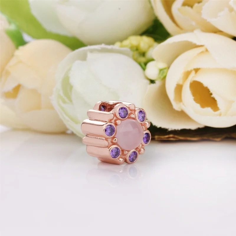 (image for) Heraldic Radiance Charm, PANDORA Rose™ & Pink & Purple Crystals - 787658NPM - View 3