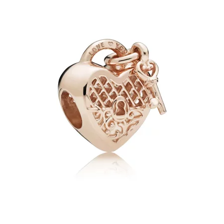 Love You Lock Charm, PANDORA Rose™ - 787655 Love You Lock Charm, PANDORA Rose™ - 787655