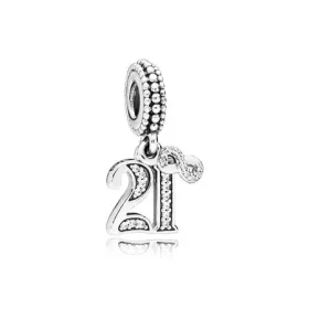 PANDORA 21 Years of Love Dangle Charm, Clear CZ - 797263CZ PANDORA 21 Years of Love Dangle Charm, Clear CZ - 797263CZ