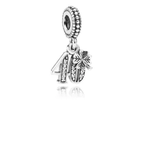 PANDORA 40 Years of Love Dangle Charm, Clear CZ - 791288CZ PANDORA 40 Years of Love Dangle Charm, Clear CZ - 791288CZ