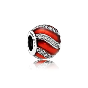 PANDORA Adornment Charm, Translucent Red Enamel Clear CZ - 791991EN07 PANDORA Adornment Charm, Translucent Red Enamel Clear CZ - 791991EN07