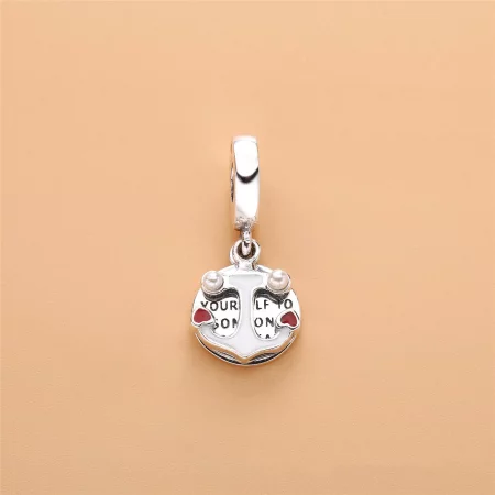 PANDORA Anchor of Love Dangle Charm, Red & Black Enamel - 797208ENMX