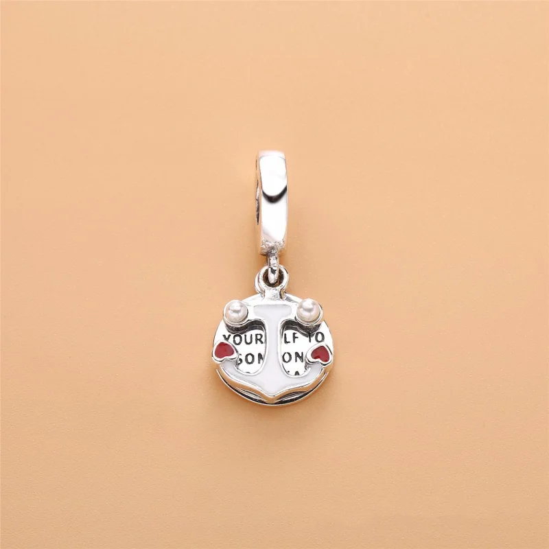 (image for) PANDORA Anchor of Love Dangle Charm, Red & Black Enamel - 797208ENMX - View 2