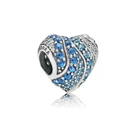 PANDORA Aqua Heart Charm, Aqua London Blue Crystals Clear CZ - 797015NABMX PANDORA Aqua Heart Charm, Aqua London Blue Crystals Clear CZ - 797015NABMX