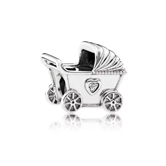 PANDORA Baby\'s Pram, Clear CZ Charm - 792102cz