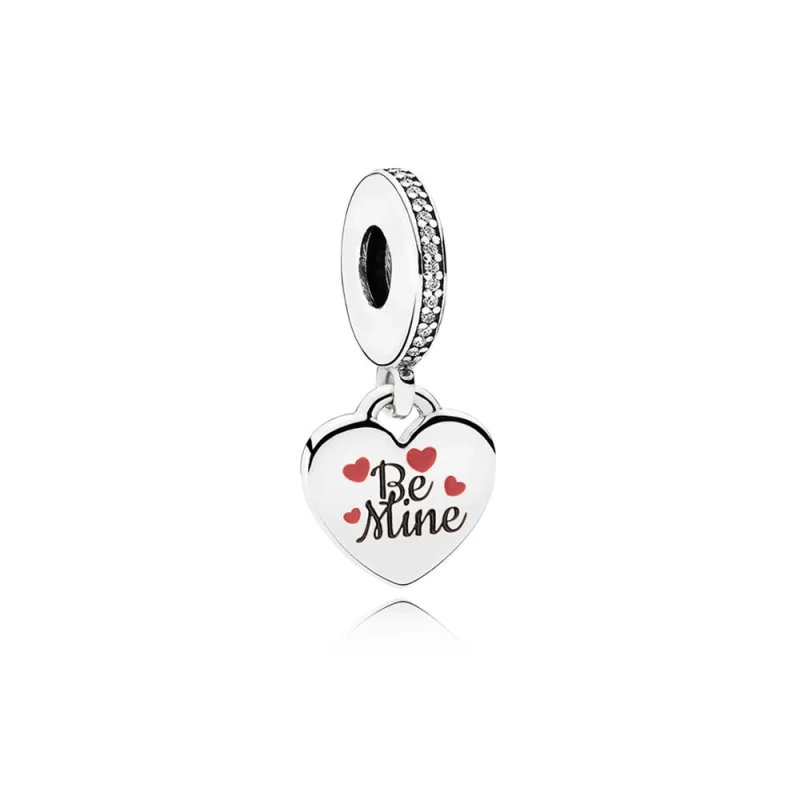 (image for) PANDORA Be Mine Dangle Charm, Burgundy & Black Enamel - ENG792017CZ_4 - Product Image