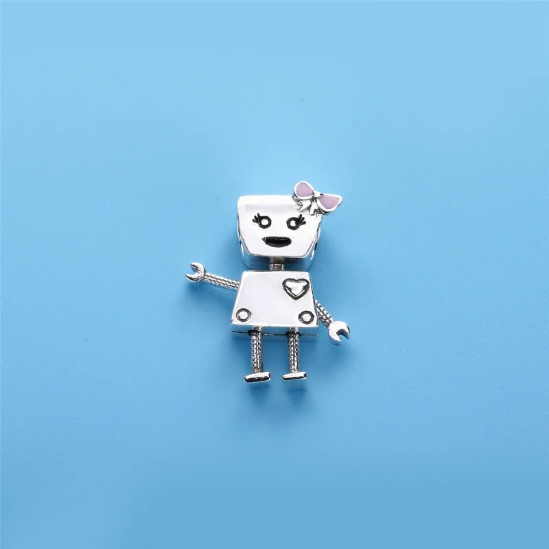 (image for) PANDORA Bella Bot Charm, Pink Enamel - 797141EN160 - View 2