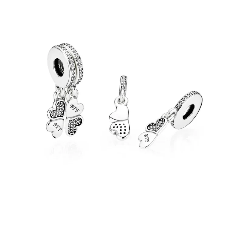 (image for) PANDORA Best Friends Forever Pendant Charm - 791949CZ - View 2