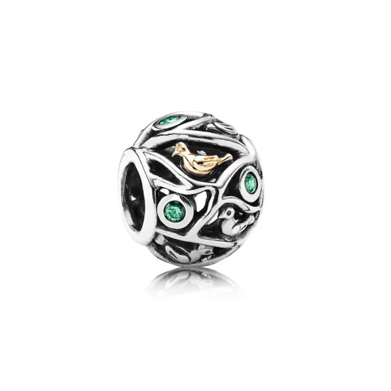 PANDORA Birds of A Feather, Dark Green Cz Charm - 791213CZN
