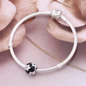 PANDORA Black and White Flower Charm - 791398ENMX PANDORA Black and White Flower Charm - 791398ENMX