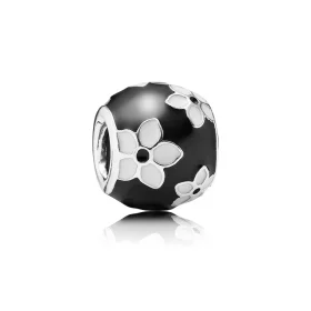 PANDORA Black and White Flower Charm - 791398ENMX PANDORA Black and White Flower Charm - 791398ENMX