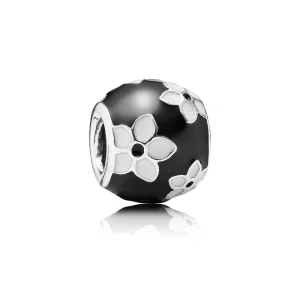(image for) PANDORA Black and White Flower Charm - 791398ENMX