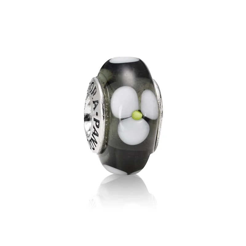 (image for) PANDORA Black Flower Murano Charm - 790604 - Product Image