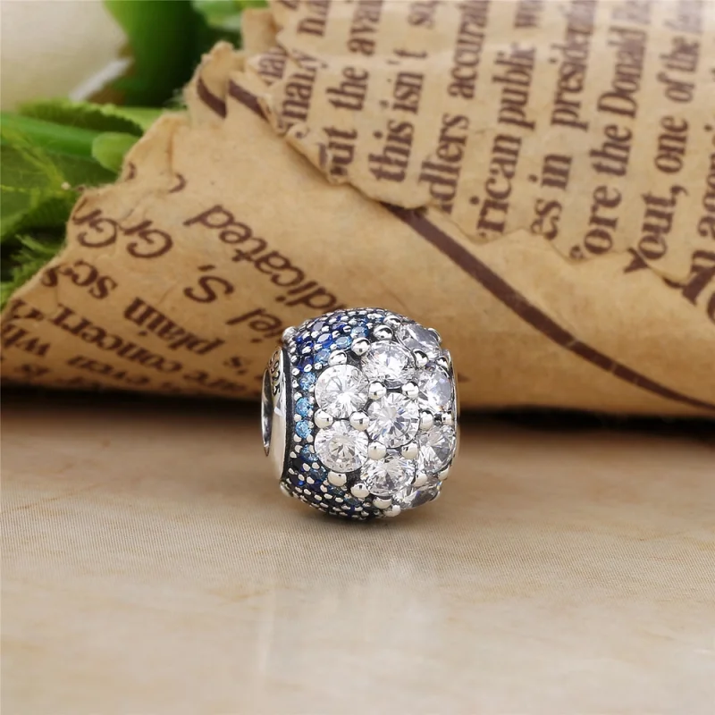 (image for) PANDORA Blue Enchanted Pavé Charm, Blue Clear CZ - 797032NABMX - View 3