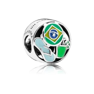 (image for) PANDORA Brazil silver charm with green, blue and yellow enamel - 797219ENMX