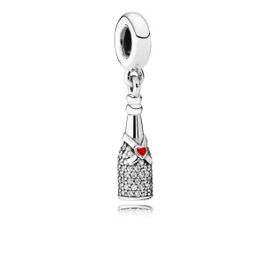 (image for) PANDORA Celebration Time, Red Enamel Clear CZ Dangle Charm - 792152CZ