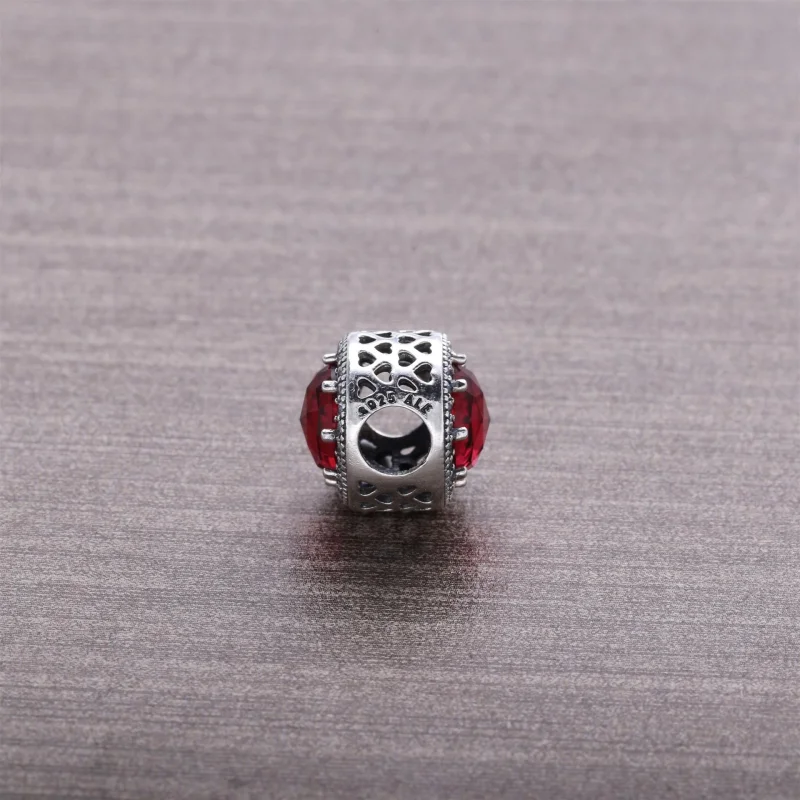 (image for) PANDORA Cerise Radiant Hearts Charm - 791725NCC - View 3