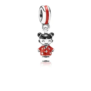 (image for) PANDORA Chinese Doll Silver Pendant Charm - 791431ENMX