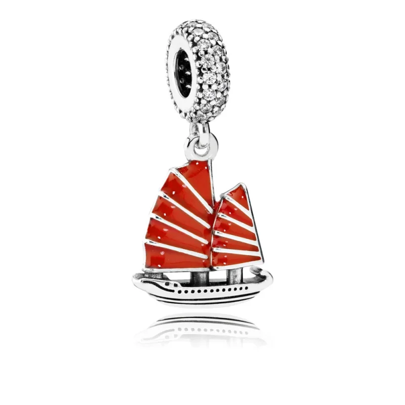 (image for) PANDORA Chinese Ship Silver Pendant Charm - 791908EN09 - Product Image