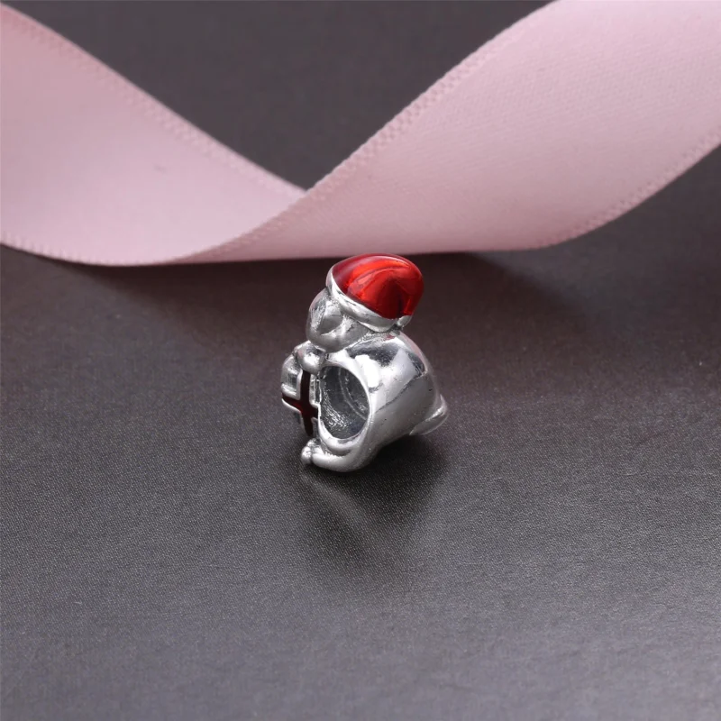 (image for) PANDORA Christmas Kitten Charm - 792007EN39 - View 3