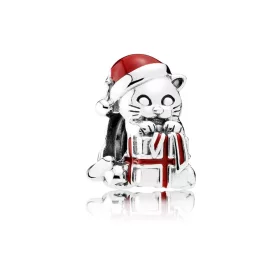 PANDORA Christmas Kitten Charm - 792007EN39