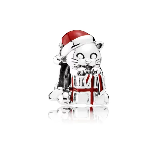 PANDORA Christmas Kitten Charm - 792007EN39