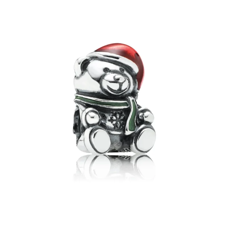 (image for) PANDORA Christmas Teddy Bear Charm - 791391ENMX - Product Image