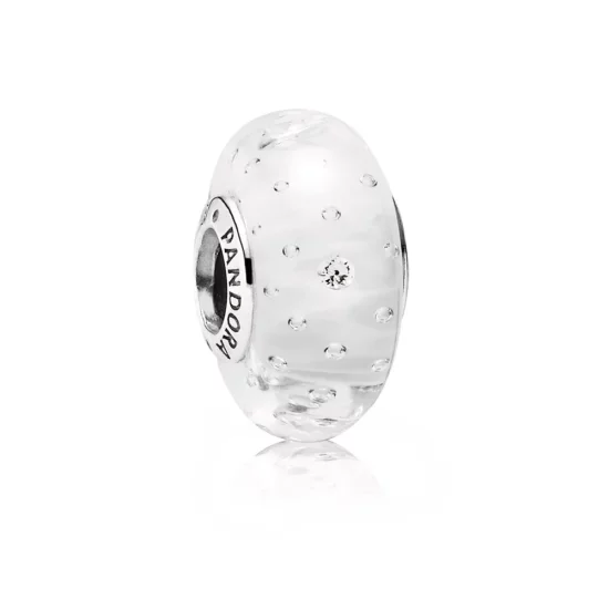 PANDORA Clear Effervescence Charm, Murano Glass Clear CZ - 791617CZ