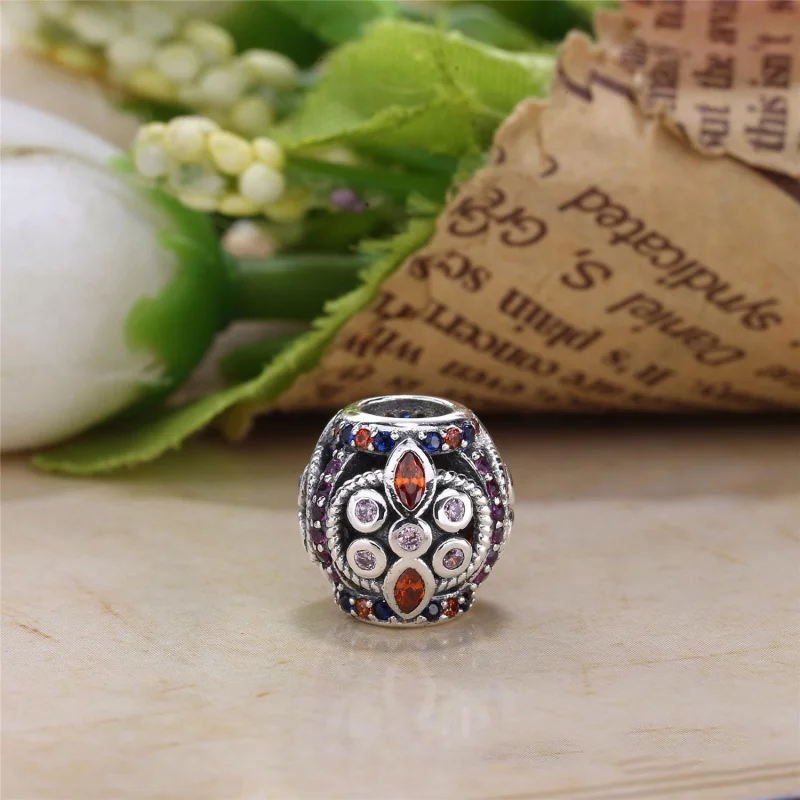 (image for) PANDORA Color Fresco Charm, Multi-Colored Crystals & Pink CZ - 756225PCZMXB - View 3