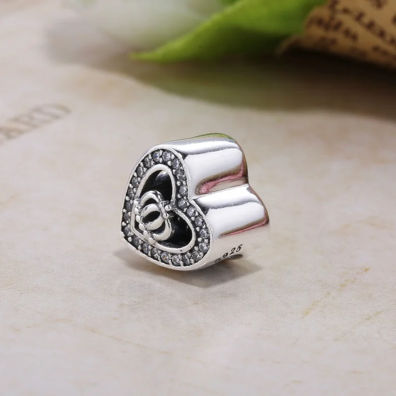 (image for) PANDORA Crown Heart Charm - PX00274-1 - View 4