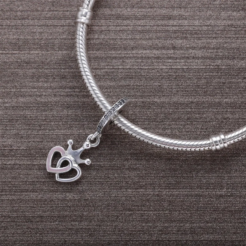 (image for) PANDORA Crowned Hearts Pendant Charm - 791963CZ - View 3