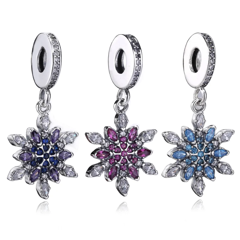 (image for) PANDORA Crystallised Snowflake Pendant Charm - 791761nblmx - View 2