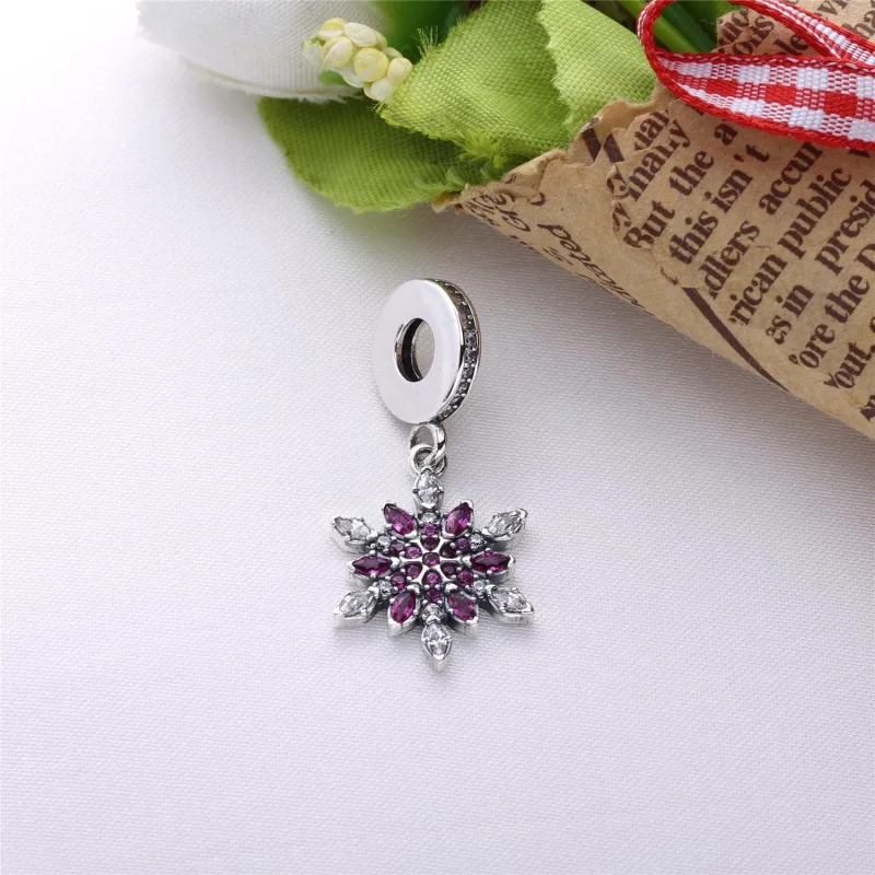 (image for) PANDORA Crystallised Snowflake Pendant Charm - 791761nblmx - View 3