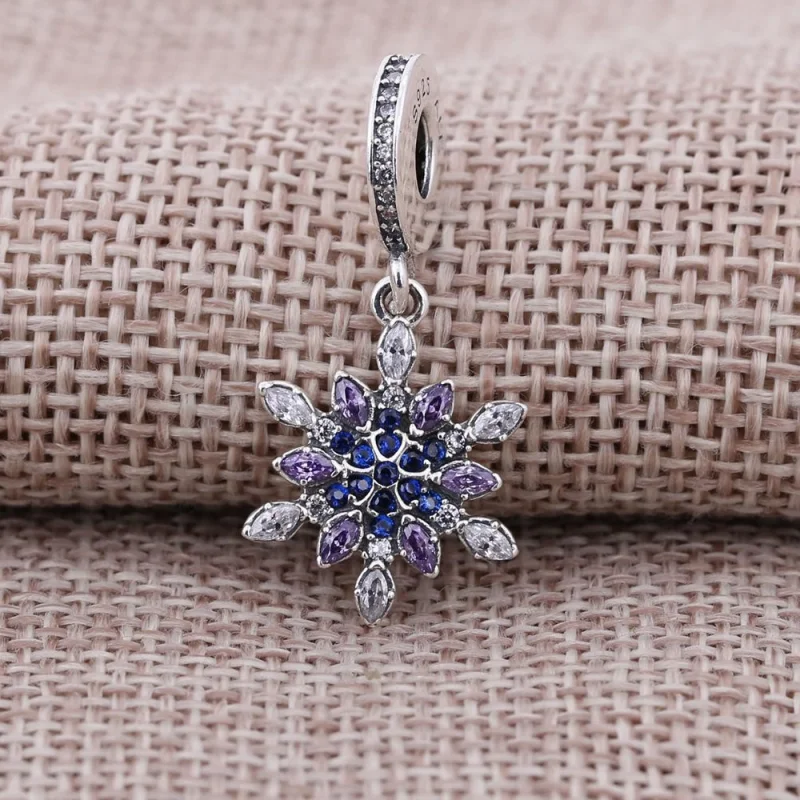(image for) PANDORA Crystallised Snowflake Pendant Charm - 791761nblmx - View 7