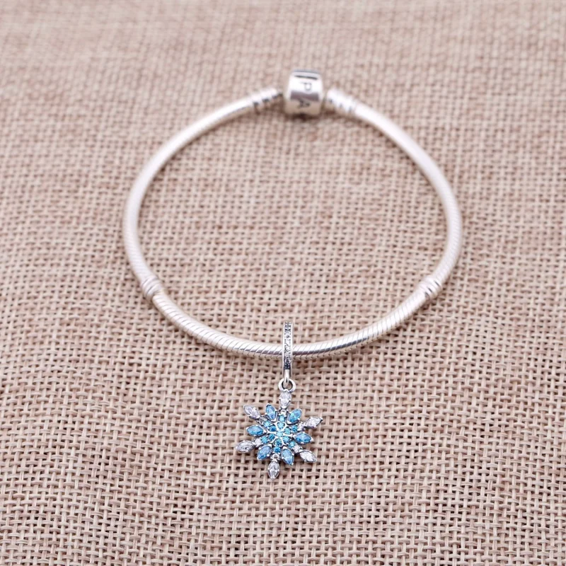 (image for) PANDORA Crystallised Snowflake Pendant Charm - 791761nblmx - View 8