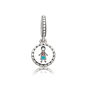 (image for) PANDORA Dad Stick Figure Dangle Charm, Mixed Enamel - ENG792018_1