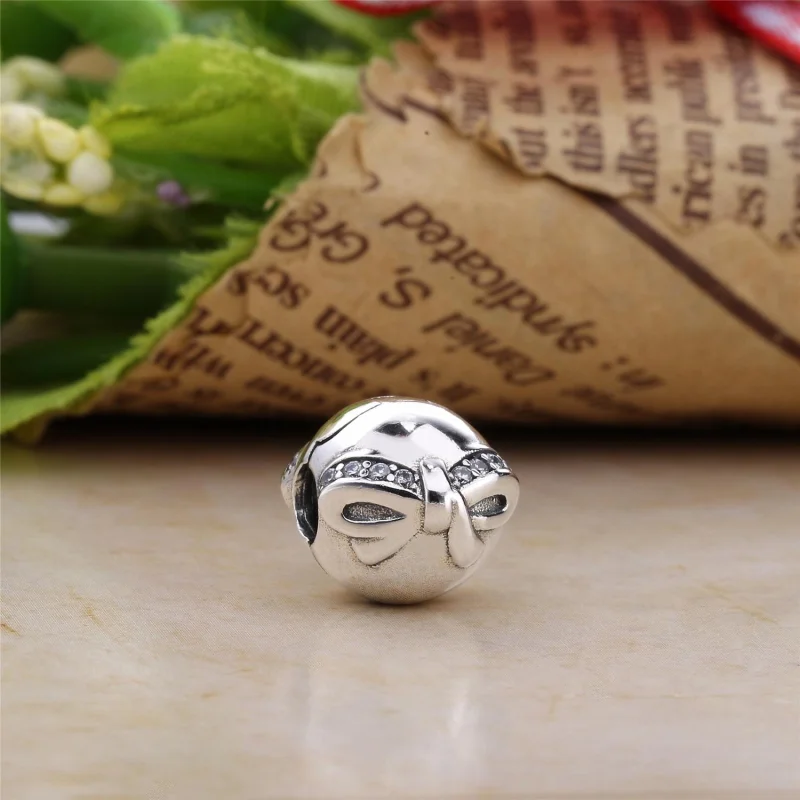 (image for) PANDORA Dainty Bow Charm Clip - 791777CZ - View 2