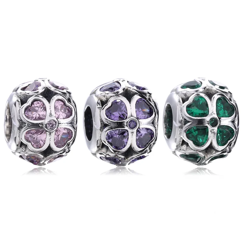 (image for) PANDORA Dark Green Clover Charm - 791496CZN - View 7