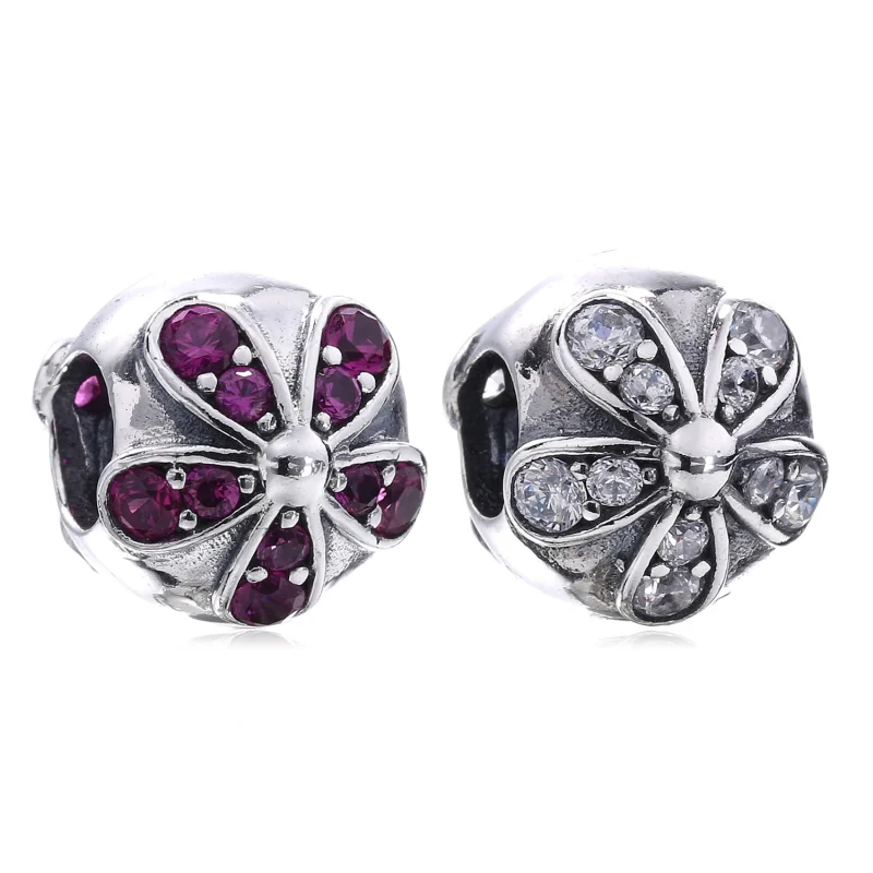 (image for) PANDORA Dazzling Daisies Clip Charm - 791493CZ - View 6
