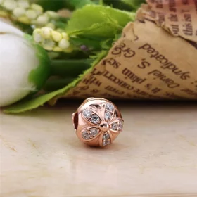 PANDORA Dazzling Daisies Rose Gold Clip - 781493CZ PANDORA Dazzling Daisies Rose Gold Clip - 781493CZ