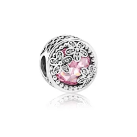 PANDORA Dazzling Daisy Meadow Pink Clear CZ Charm - 792055PCZ PANDORA Dazzling Daisy Meadow Pink Clear CZ Charm - 792055PCZ