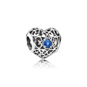 PANDORA December Signature Heart Birthstone Charmora Charm - 791784NLB